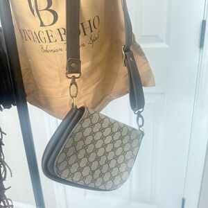 Gucci Brown and Cream Crossbody Bag with Designer Pattern